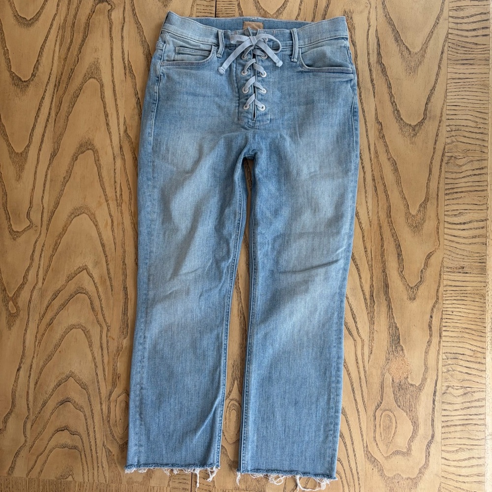 MOTHER The Lace Up Dazzler Ankle Jeans in Tinge Size 27